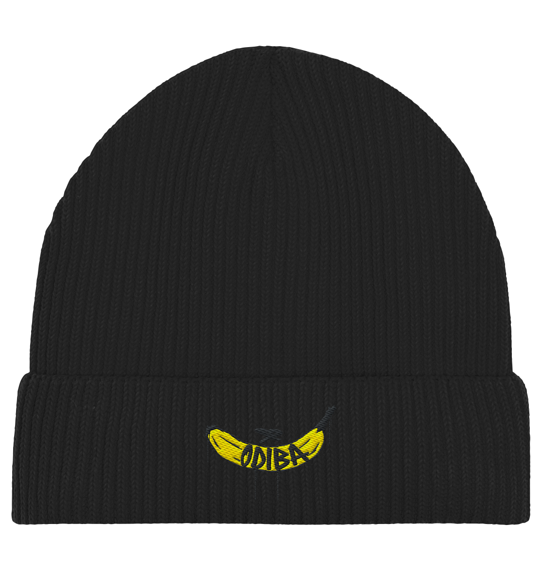 ODIBA Banana Beanie – Soft. Smart. Gestickt. - Organic Fisherman Beanie
